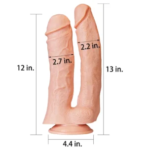 LoveToy 12" Realistic Double Dildo with Suction Cup