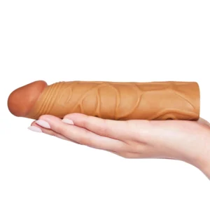 Lovetoy Add 1" Pleasure X Tender Penis Sleeve Brown