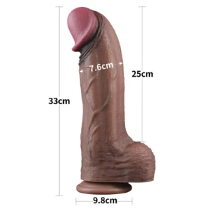 Lovetoy Dual Layered Silicone Cock XXL Dildo with Suction Cup