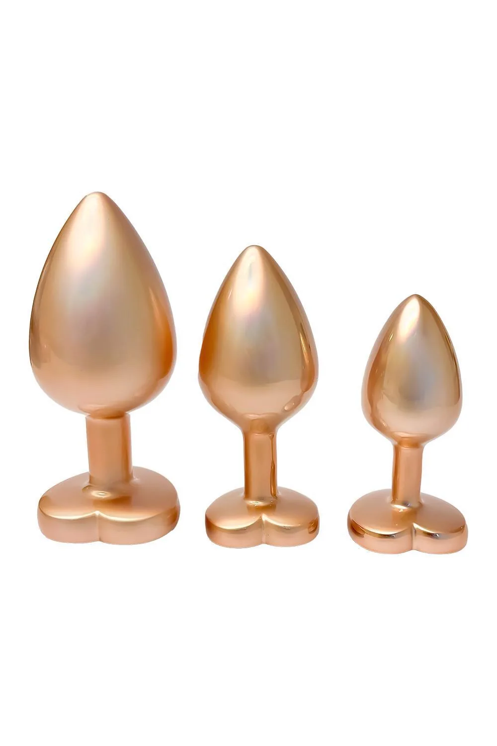 Dream Toys Gleaming Love Matte Gold anal plug set, 3 sizes