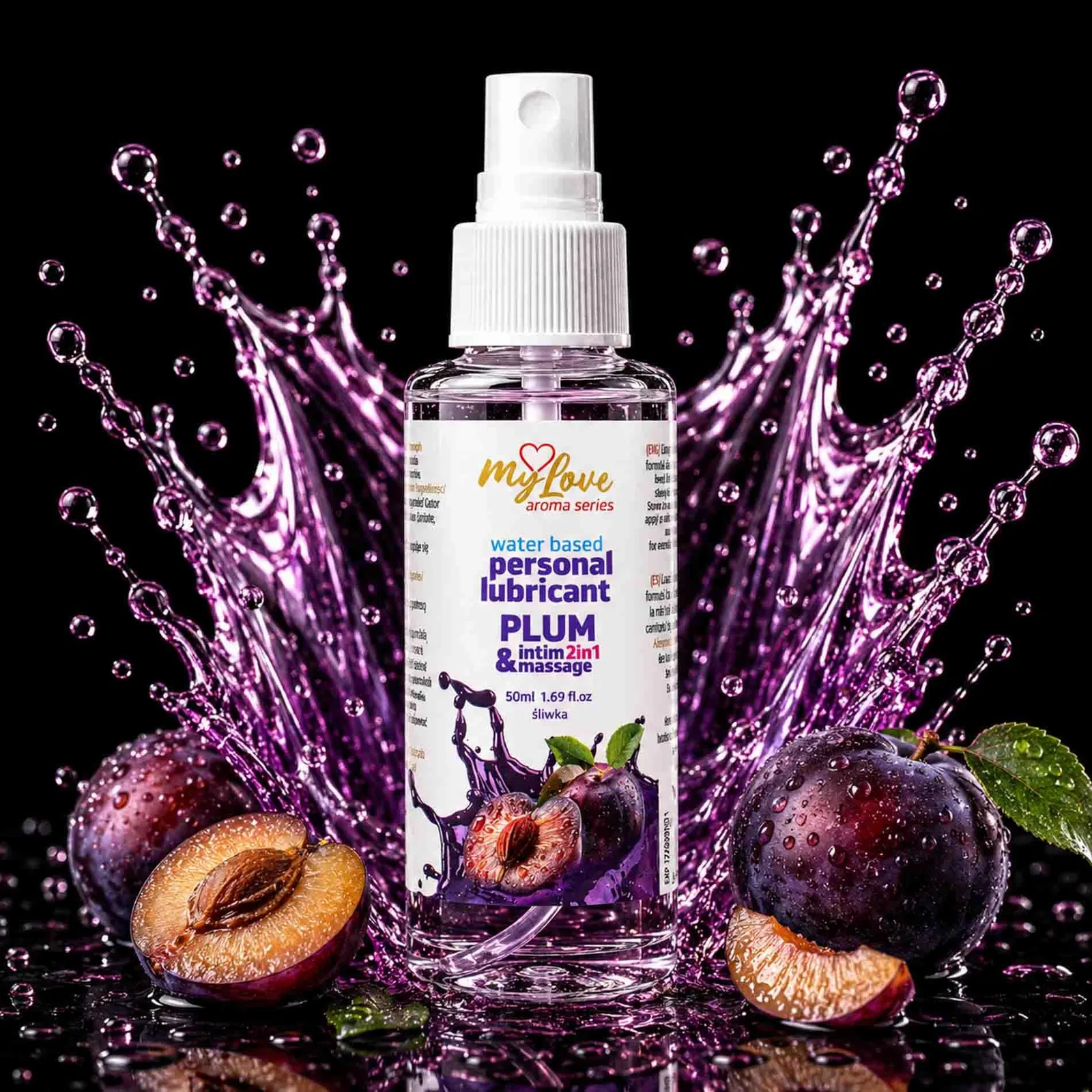 MyLove Aroma Series Intim&Massage 2-in-1 Plum Water-Based Lubricant, 50 ml