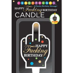 Happy F’ing Birthday Candle – Funny Birthday Candle with 'Happy Fucking Birthday' Text, 10 cm