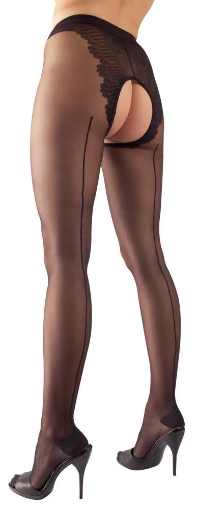 Cottelli LEGWEAR Crotchless Tights 1 – Open-Crotch Pantyhose