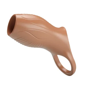 Pretty Love Geraldine Brown Elastic Penis Sleeve with Ring