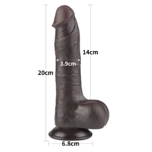 Lovetoy 8" Sliding Skin Dual Layer Dong Black