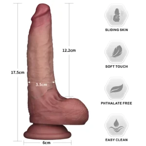 Lovetoy Sliding Skin Pro II 7'' Dual Layer Silicone Dildo