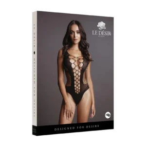 Le Désir Contrast Fence Net Teddy Bodysuit