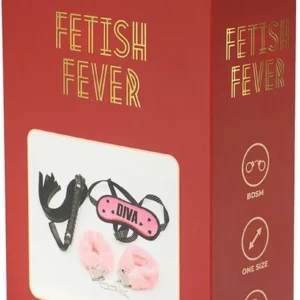 Fetish Fever 3-Piece Bondage Set in Pink and Black