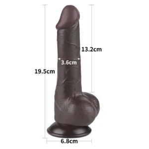 Lovetoy 7.5" Sliding Skin Dual Layer Dong Black