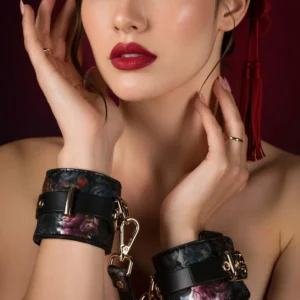 Geisha Floral Jacquard Wrist Cuffs