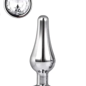 Dream Toys Gleaming Love Silver Pleasure Plug S – Aluminum Anal Plug with Gemstone