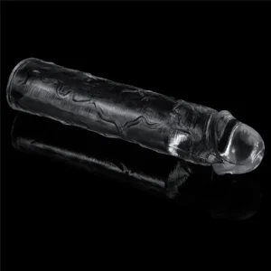 Lovetoy Flawless Clear Penis Sleeve Extender, Add 2 Inches, Transparent TPE