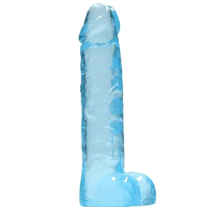 RealRock Crystal Clear Realistic Dildo with Balls and Suction Cup, 21 cm