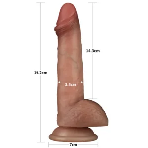 Lovetoy 7.5'' Sliding Skin Pro Dual Layer Silicone Dildo