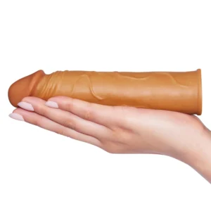 Lovetoy Add 1" Pleasure X Tender Penis Sleeve Brown
