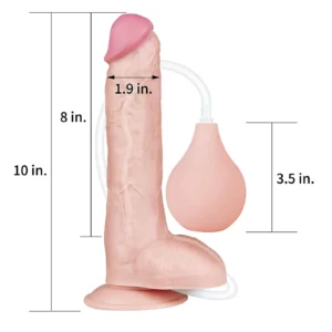 LoveToy 10'' Squirt Extreme Dildo with Realistic Design and Powerful Suction Cup