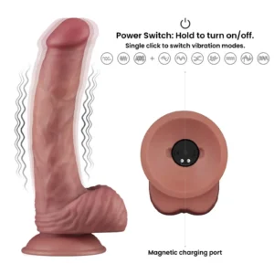 Lovetoy Power Cock 23 cm Dual-Density Vibrating Dildo with 10 Modes, PVC