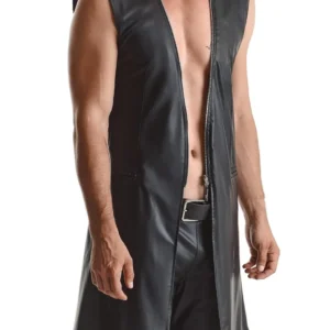 Regnes Fetish Planet RMMarco001 Black Slim-Fit Wetlook Vest, Size M
