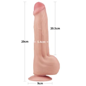 Lovetoy King Sized 11.5'' Dual Layer Realistic Dildo with Sliding Skin
