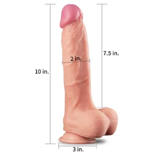 Love Toy 10" Dual Layer Platinum Silicone Cock