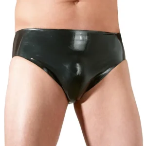 Late X Latex Men's Briefs with Integrated Anal Dildo