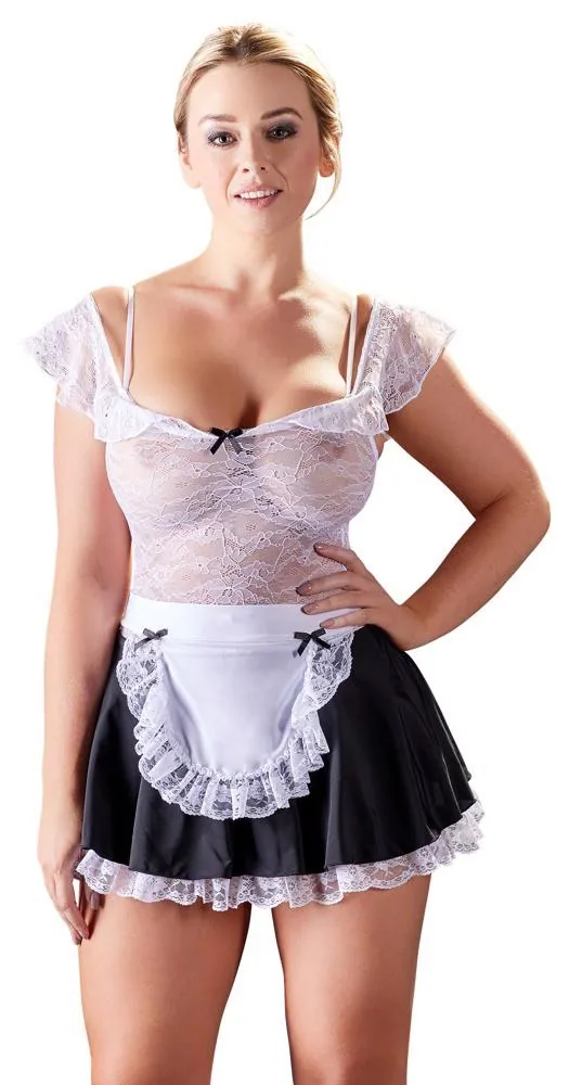 Cottelli COSTUMES Maid's Dress — black and white maid costume with lace trim, size L