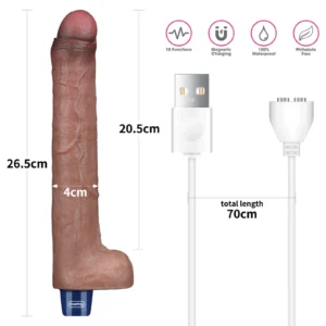 Lovetoy Real 10.5" Rechargeable Silicone Vibrating Dildo