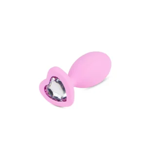 02-8863abd05829 B - Series Lyla Silicone Anal Plug with Heart Crystal Base