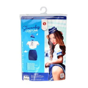 S-Line Stewardess Costume S/M in Blue and White