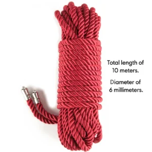 Rebellion Reign Crimson Silky Bondage Rope 10m by Lovetoy