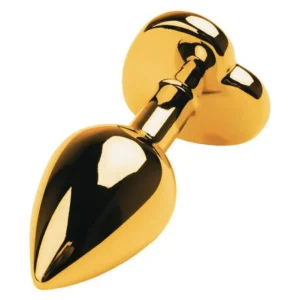Metal by TOYFA Gold Anal Plug with Heart-Shaped Gem