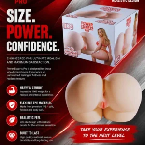 Power Escorts Pro BR335 Mega Vibrating Pussy/Ass Realistic Masturbator