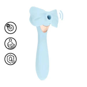 Loveline Darling AirTap Wand Vibrator with Five Head Attachments in Blue