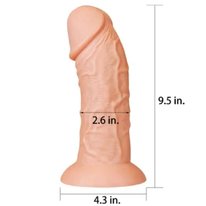 LoveToy 9.5" Legendary Realistic Curved Dildo with Suction Cup