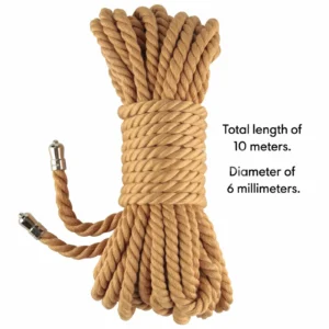 Rebellion Reign Natural Knot Bondage Rope – 10 m, 6 mm, Turmeric