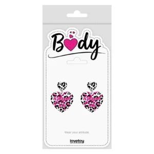 Lovetoy Body Leopard Print Heart Earrings