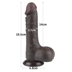 Lovetoy 7.5'' Sliding Skin Dual Layer Dildo Black