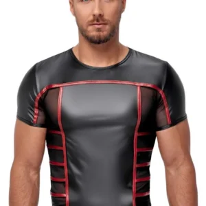 NEK Men's Short-Sleeved Shirt in Black and Red