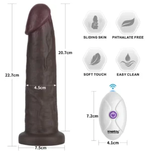 Lovetoy Sliding Skin Pro II 9" Vibrating Dual Layer Silicone Dong