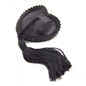 Toyz4lovers Heart Nipples Tassels Black – Reusable Self-Adhesive Nipple Tassels