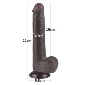 Lovetoy 9'' Sliding Skin Dual Layer Dong Black