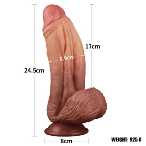 Lovetoy 10" Nature Cock King Size Dual-Layered Silicone Dildo with Suction Cup