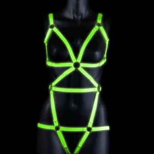 Ouch! GitD Full Body Harness in Neon Green and Black