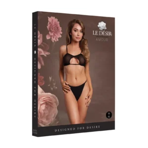 Le Désir Keyhole Mesh Bra with Double Back Straps – One Size, Black