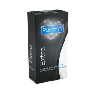 Pasante Extra Thicker Condoms, 12-Pack