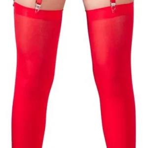 NO:XQSE Red Suspender Belt L/XL with Red Stockings