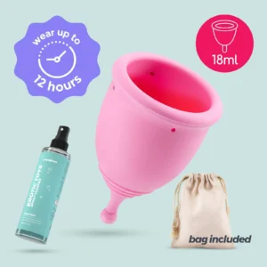 Crushious Minerva XS Menstrual Cup with Pouch and 150 ml Toy Cleaner