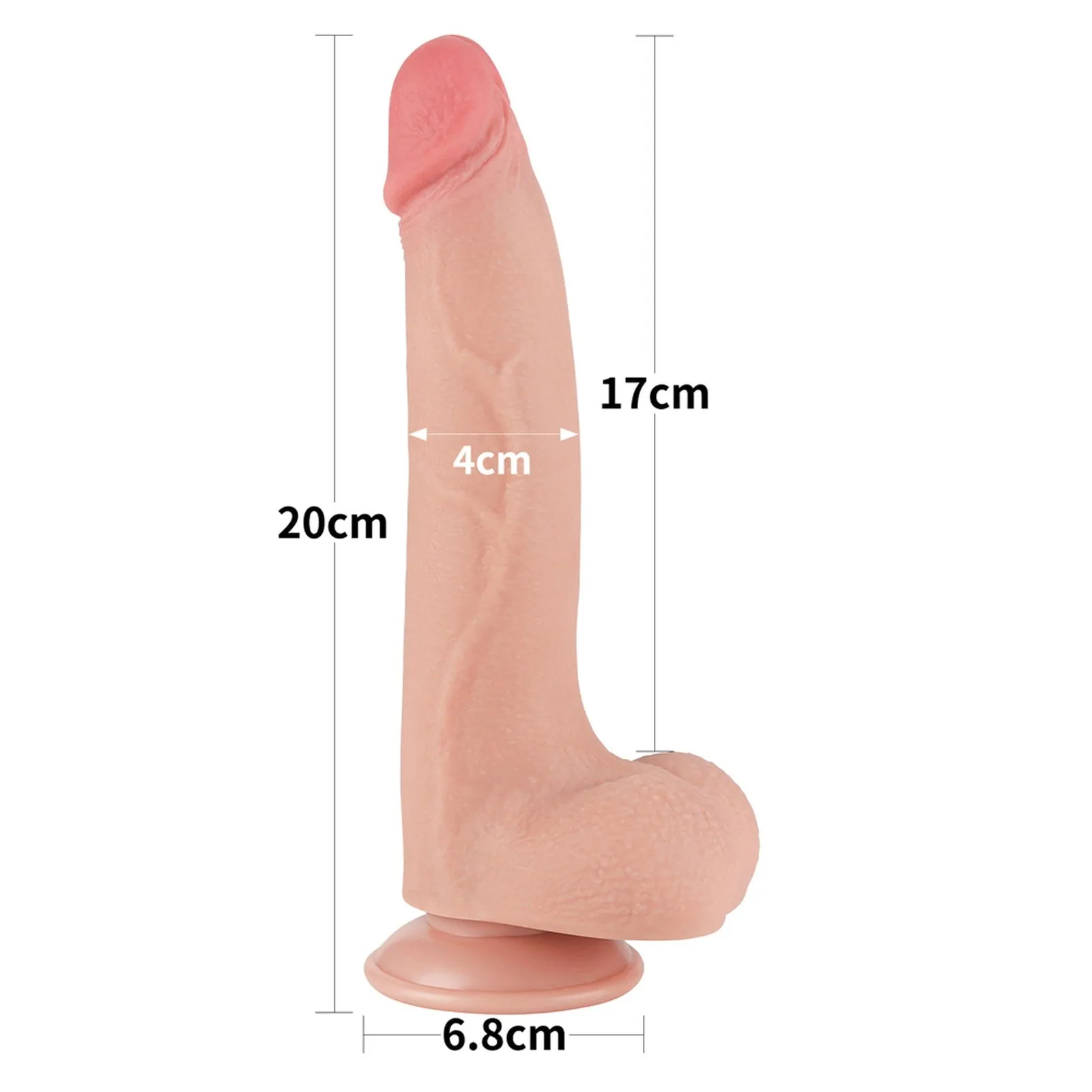 Lovetoy 8.5'' Dual Layer Sliding Skin Dildo with Suction Cup