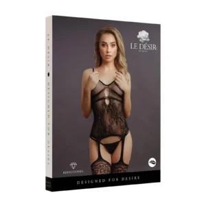 Le Désir Rhinestone Suspender Bodystocking – One Size