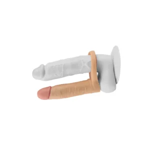 Lovetoy Ultra Soft Double Vibrating Cock Ring with Anal Dildo